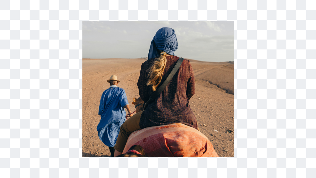 Original rider in the desert before AI image expansion